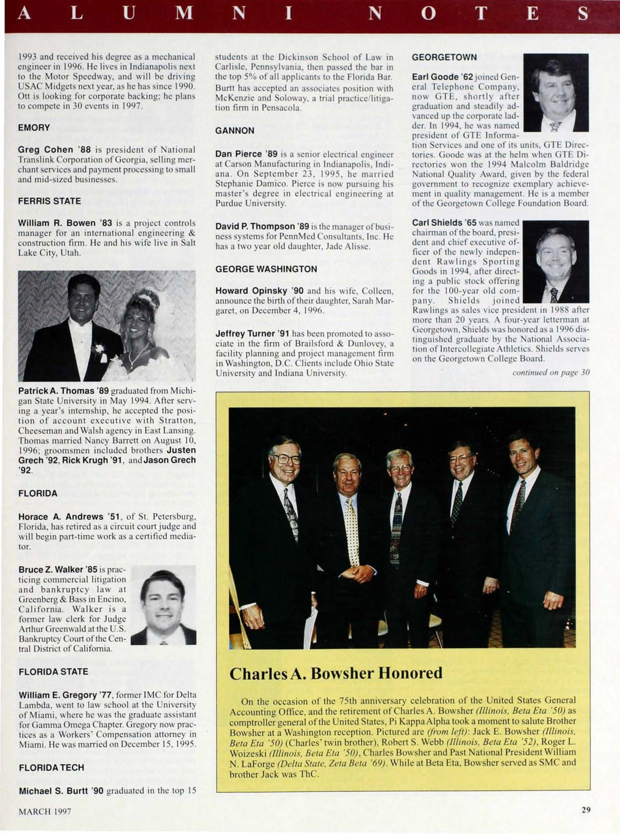 Charles A. Bowsher Honored